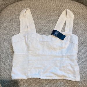 NWT! Abercrombie & Fitch Cropped Linen-Blend Corset Top